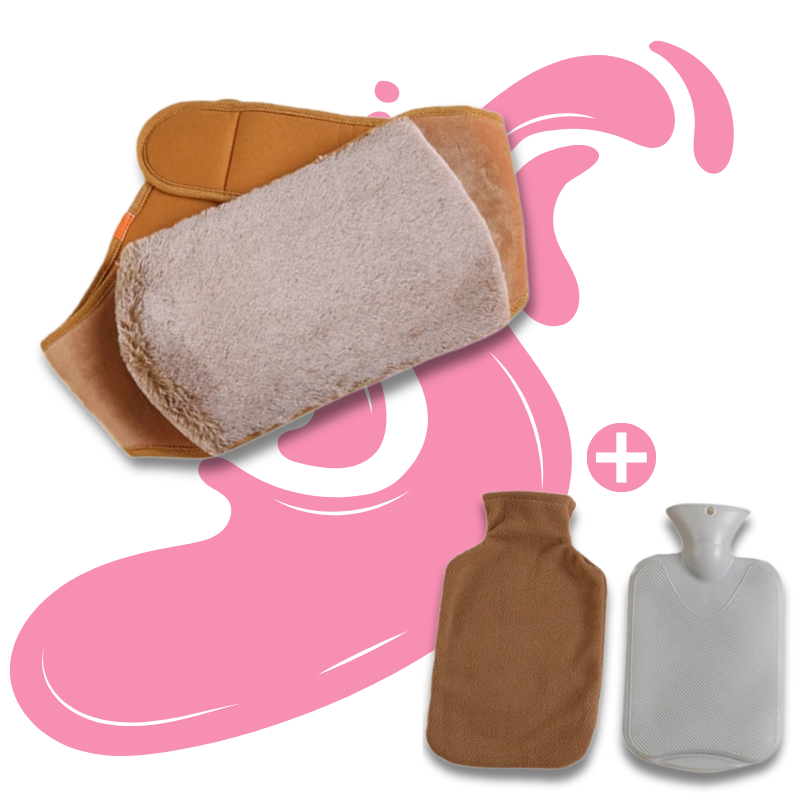 Bouillotte ceinture à eau 1L | 6h de chaleur, housse en moumoute - Miss Bouillotte