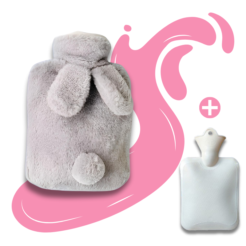 Bouillotte à eau lapinou 2L | 6h de chaleur, housse oreilles de lapin - Miss Bouillotte