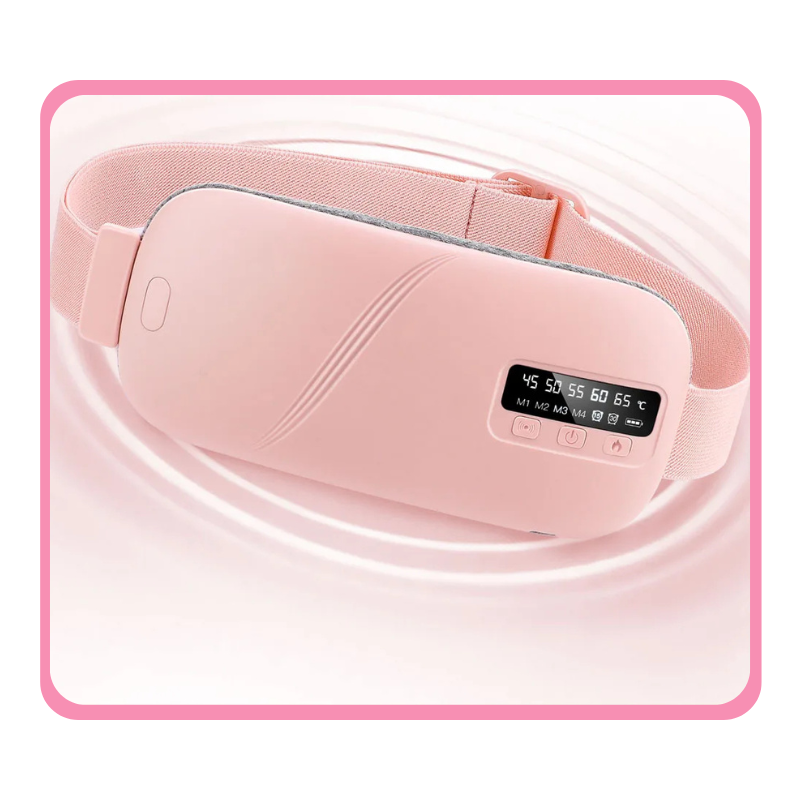 Bouillotte Électrique Ceinture | 3h d’Autonomie, 5 Niveaux Températures 45 - 65°C, 4 Niveaux de Vibration, 2 Minuteries (15–30 min), Rechargeable USB-C | Miss Bouillotte