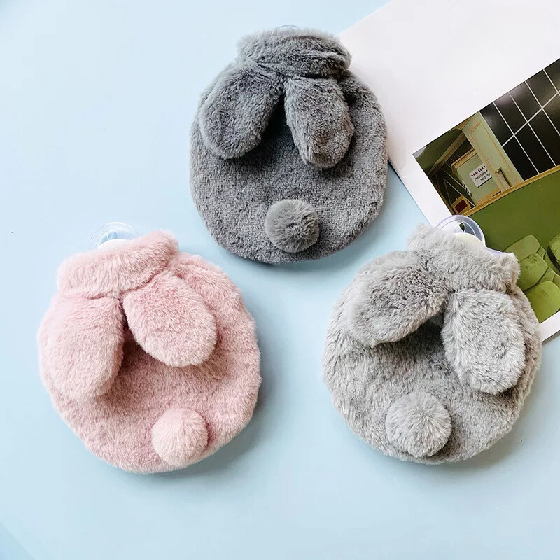 Bouillotte à eau Lapinou 400 ml | 4h de chaleur, housse oreilles de lapin - Miss Bouillotte