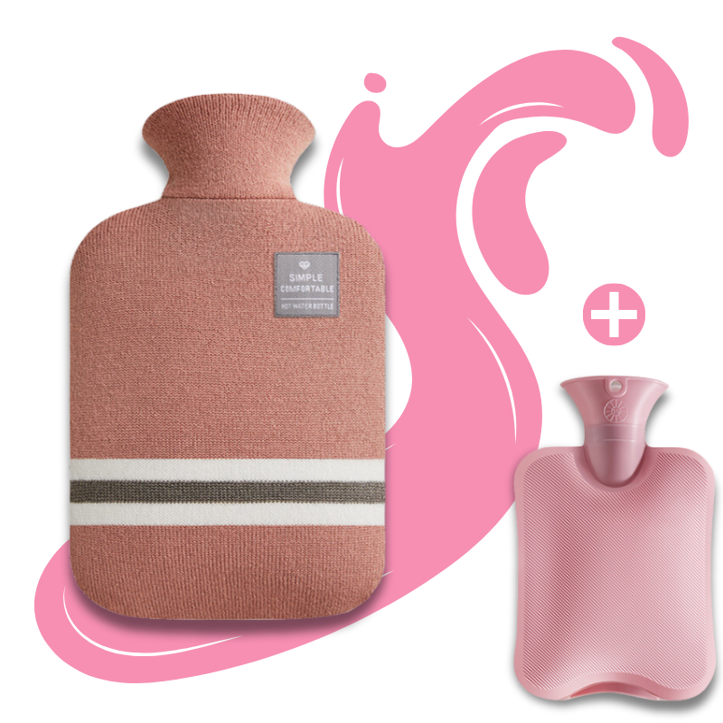 Bouillotte à eau 2L | 6h de chaleur, housse style pullover - Miss Bouillotte