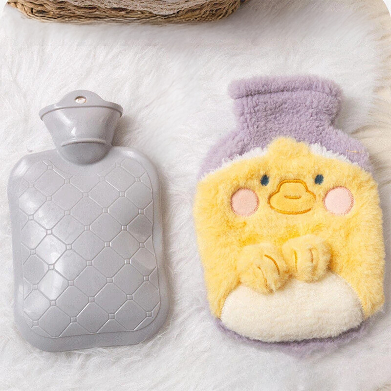 Bouillotte peluche à eau 1L | 4h de chaleur, housse poussin ou grenouille - Miss Bouillotte