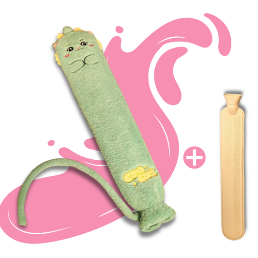 Bouillotte peluche Kawaii à eau longue 1,5L | 6h de chaleur, moumoute avec queue - Miss Bouillotte