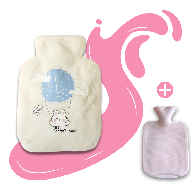 Bouillotte peluche à eau 500 ml | 4h de chaleur, motifs Kawaii - Miss Bouillotte
