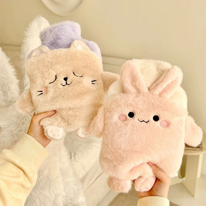 Bouillotte peluche à eau 750 ml | 4h de chaleur, animaux Kawaii - Miss Bouillotte