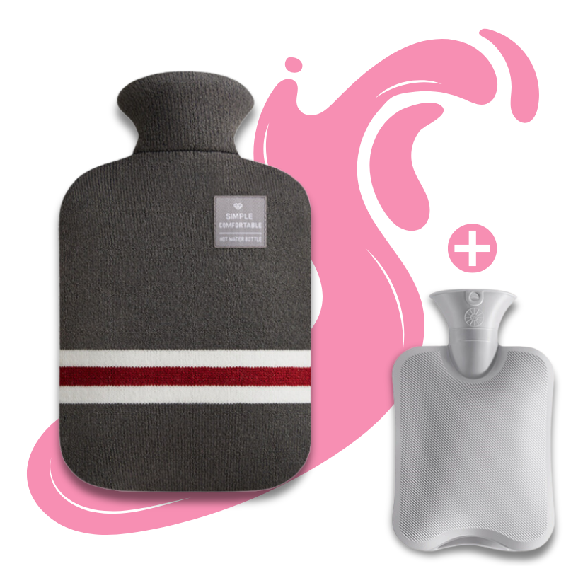 Bouillotte à eau 2L | 6h de chaleur, housse style pullover - Miss Bouillotte