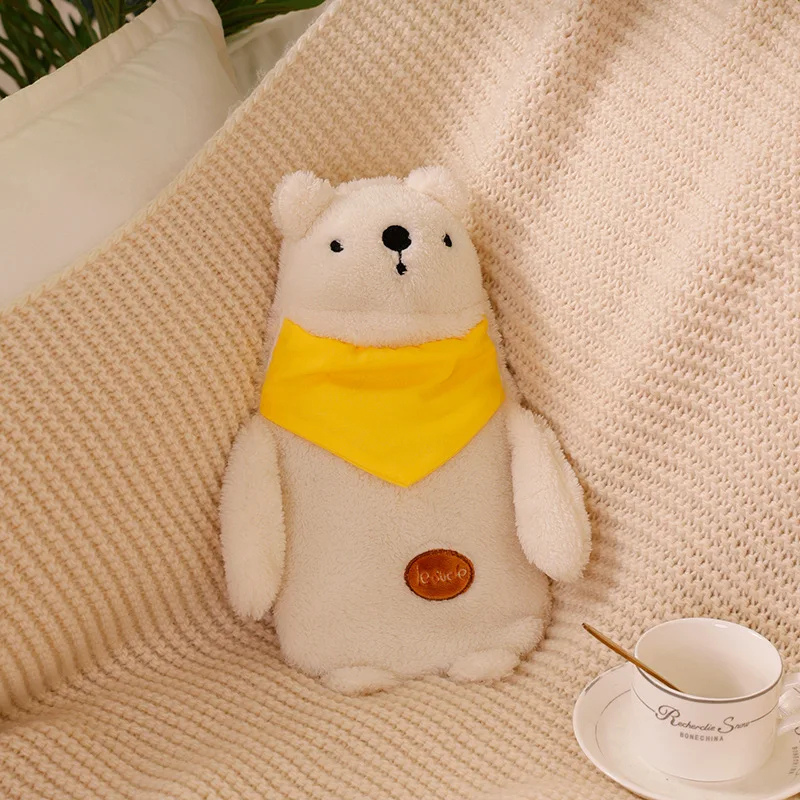 Bouillotte peluche à eau 1L | 4h de chaleur, housse petit ourson ou petit lapin - Miss Bouillotte