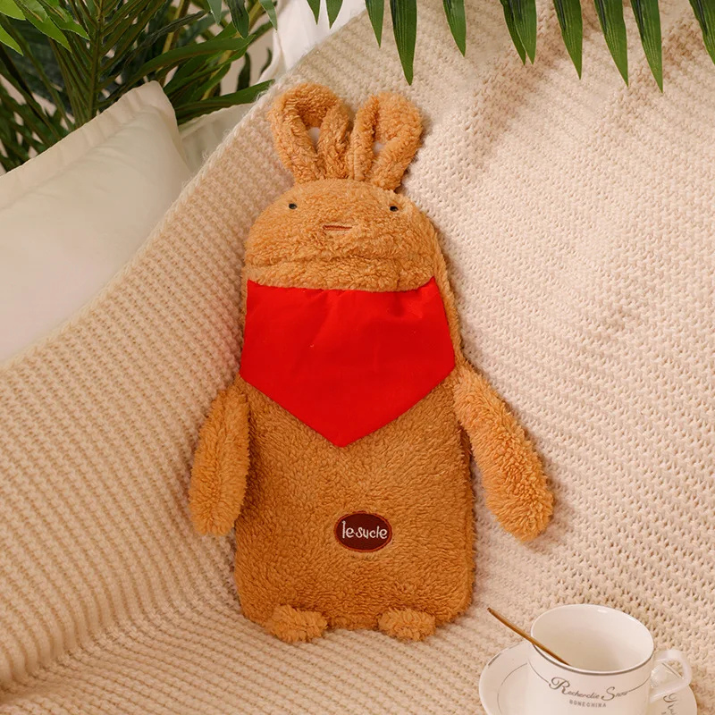 Bouillotte peluche à eau 1L | 4h de chaleur, housse petit ourson ou petit lapin - Miss Bouillotte