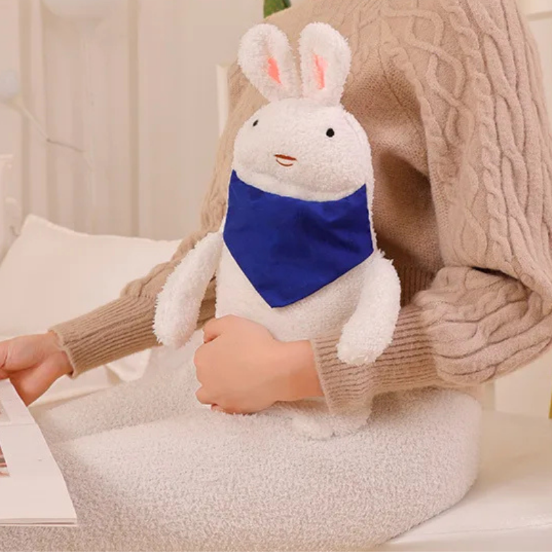 Bouillotte peluche à eau 1L | 4h de chaleur, housse petit ourson ou petit lapin - Miss Bouillotte