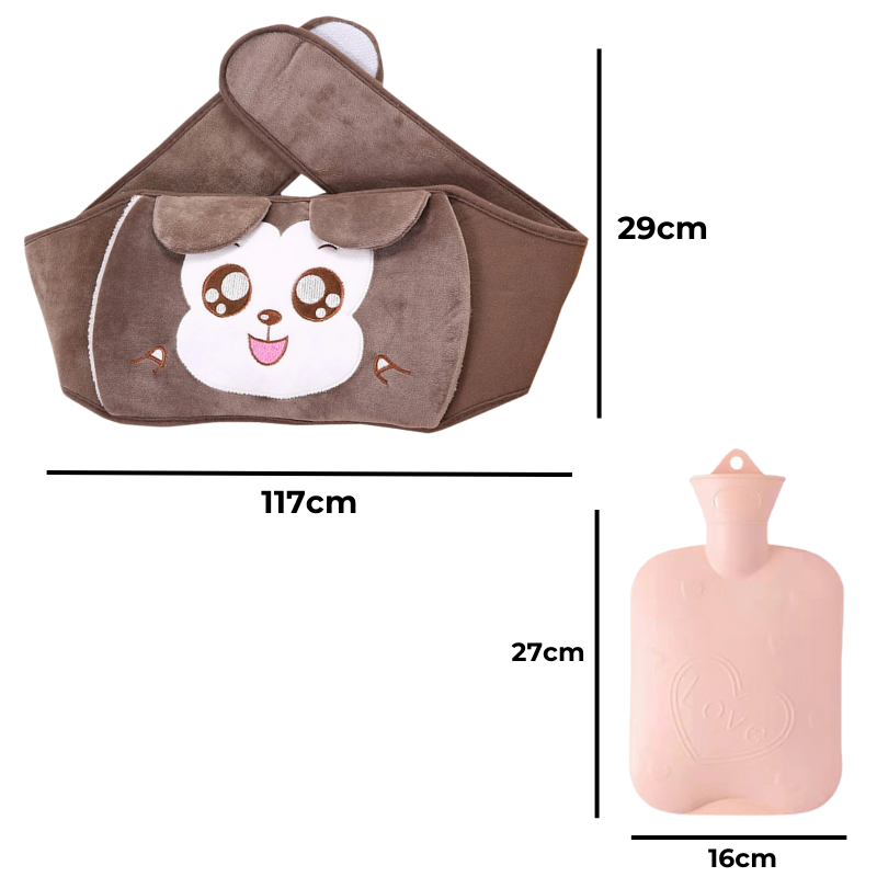 Bouillotte ceinture à eau 1L | 6h de chaleur, Singe Kawaii - Miss Bouillotte