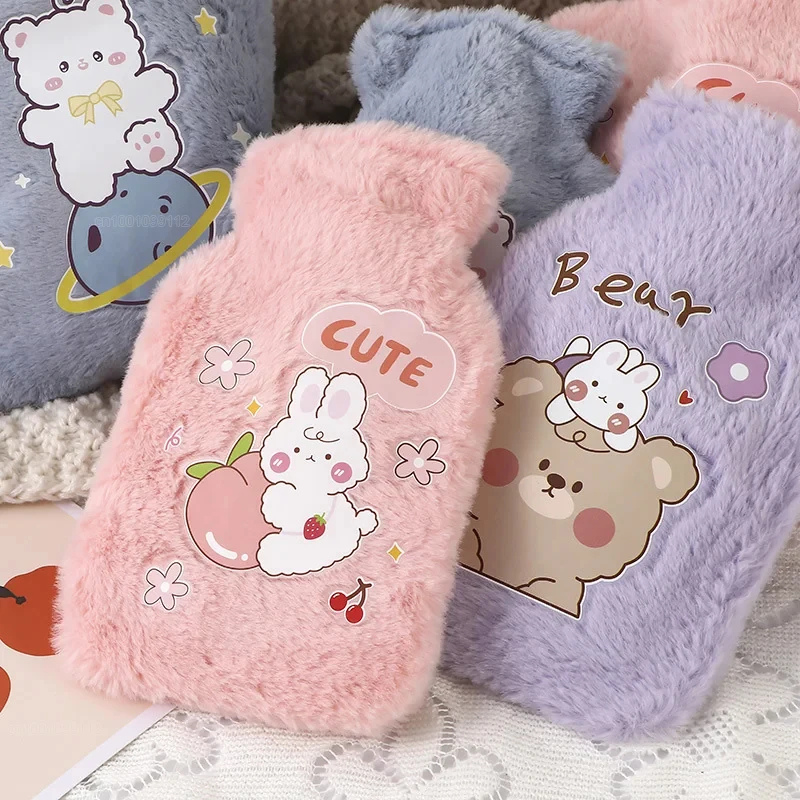 Bouillotte peluche à eau 500 ml | 4h de chaleur, motifs Kawaii - Miss Bouillotte