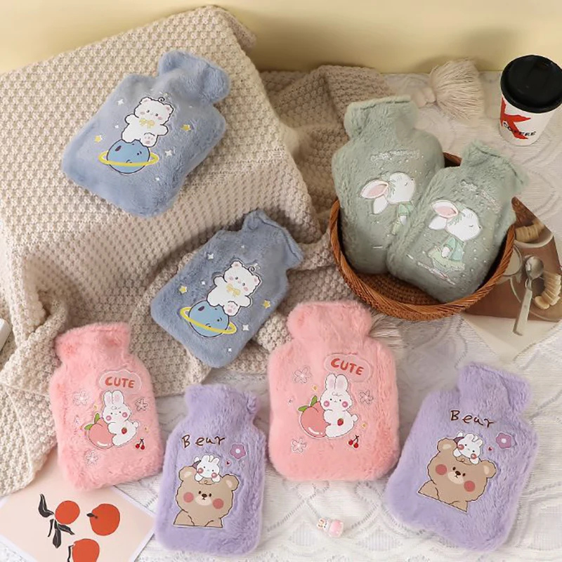 Bouillotte peluche à eau 500 ml | 4h de chaleur, motifs Kawaii - Miss Bouillotte