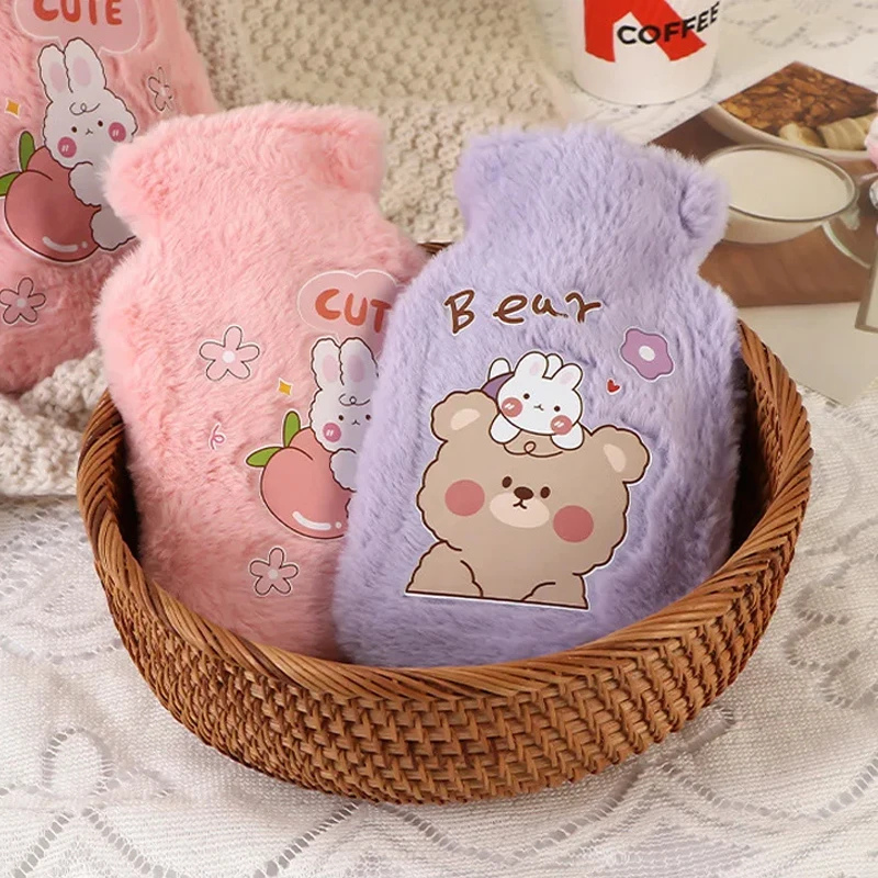Bouillotte peluche à eau 500 ml | 4h de chaleur, motifs Kawaii - Miss Bouillotte