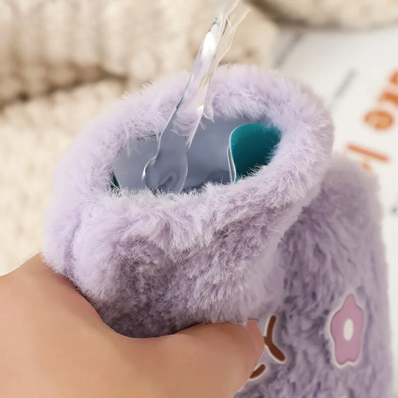 Bouillotte peluche à eau 500 ml | 4h de chaleur, motifs Kawaii - Miss Bouillotte