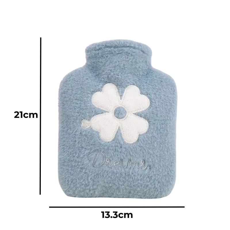 Bouillotte à eau 500 ml | 4h de chaleur, motif fleur - Miss Bouillotte
