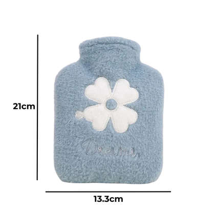 Bouillotte à eau 500 ml | 4h de chaleur, motif fleur - Miss Bouillotte