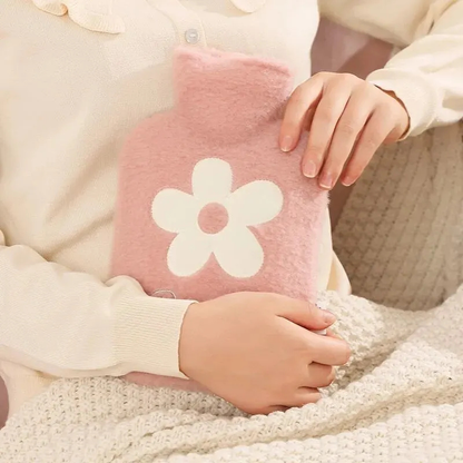 Bouillotte à eau 500 ml | 4h de chaleur, motif fleur - Miss Bouillotte