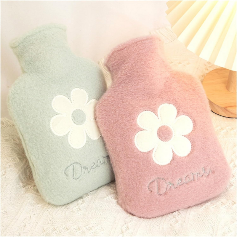 Bouillotte à eau 500 ml | 4h de chaleur, motif fleur - Miss Bouillotte