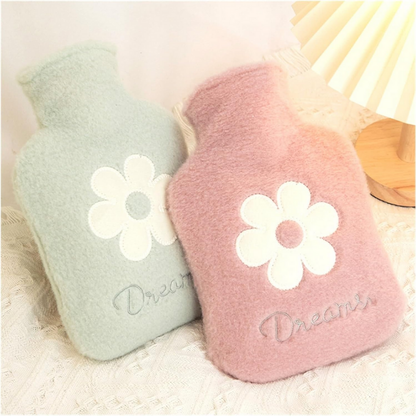Bouillotte à eau 500 ml | 4h de chaleur, motif fleur - Miss Bouillotte