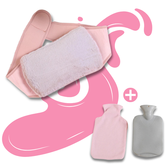 Bouillotte ceinture à eau 1L | 6h de chaleur, housse en moumoute - Miss Bouillotte
