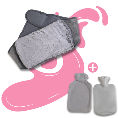 Bouillotte ceinture à eau 1L | 6h de chaleur, housse en moumoute - Miss Bouillotte