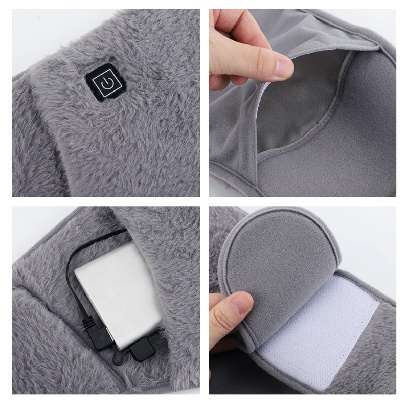 Bouillotte électrique USB rechargeable | Ceinture chauffante 5h de chaleur, moumoute douce lavable - Miss Bouillotte