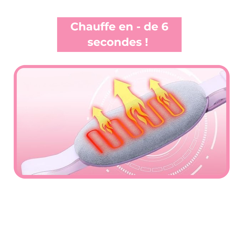 Bouillotte Électrique Ceinture Chauffante | 2h à 5h d'Autonomie, 3 niveaux de températures (40 à 50°C), 3 modes massage vibrant, ultra-légère, Rechargeable USB-C | Miss Bouillotte
