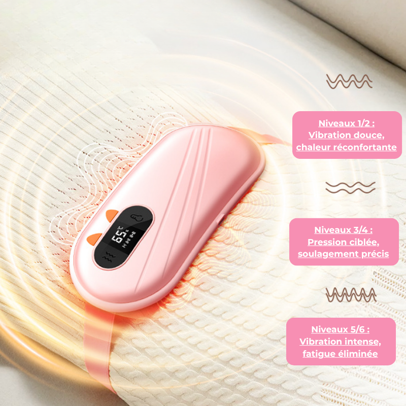 Bouillotte Électrique Ceinture | 3h d'Autonomie, 6 Niveaux de Température (40–65°C), Massage , Écran LED, Recharge USB-C | Miss Bouillotte
