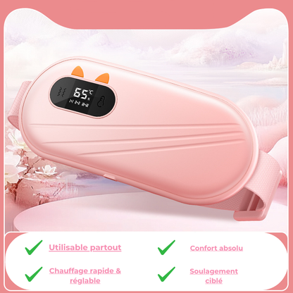Bouillotte Électrique Ceinture | 3h d'Autonomie, 6 Niveaux de Température (40–65°C), Massage , Écran LED, Recharge USB-C | Miss Bouillotte