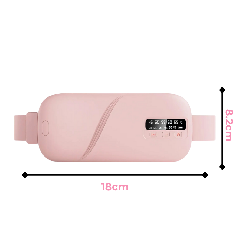 Bouillotte Électrique Ceinture | 3h d’Autonomie, 5 Niveaux Températures 45 - 65°C, 4 Niveaux de Vibration, 2 Minuteries (15–30 min), Rechargeable USB-C | Miss Bouillotte