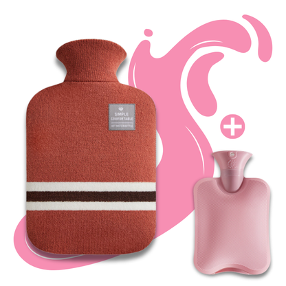 Bouillotte à eau 2L | 6h de chaleur, housse style pullover - Miss Bouillotte