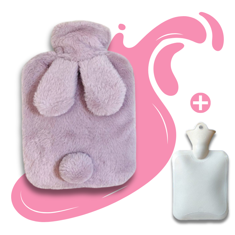 Bouillotte à eau lapinou 2L | 6h de chaleur, housse oreilles de lapin - Miss Bouillotte