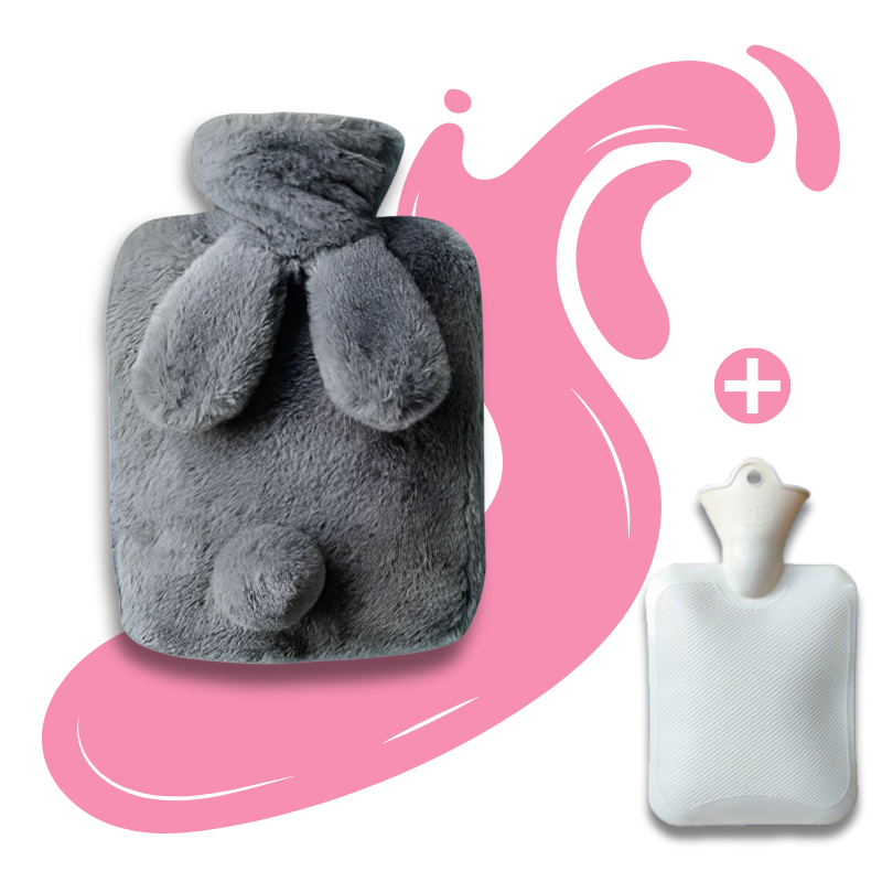 Bouillotte à eau lapinou 2L | 6h de chaleur, housse oreilles de lapin - Miss Bouillotte