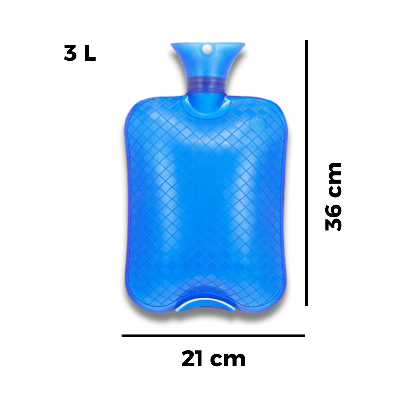 Grande bouillotte à eau 3L | 6h de chaleur, anti-fuite - Miss Bouillotte