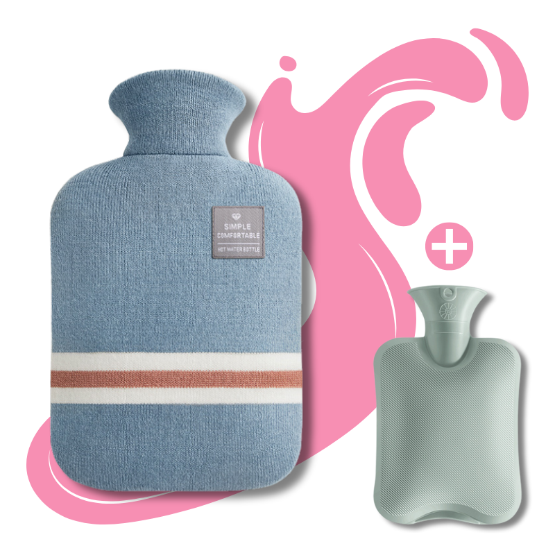 Bouillotte à eau 2L | 6h de chaleur, housse style pullover - Miss Bouillotte