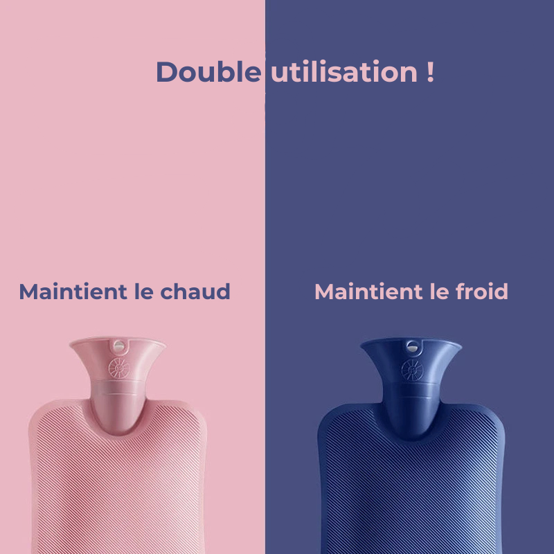 Bouillotte à eau 2L | 6h de chaleur, housse style pullover - Miss Bouillotte