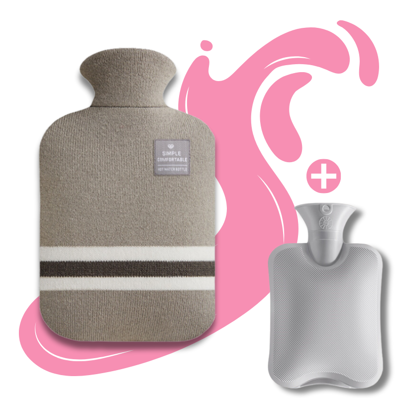 Bouillotte à eau 2L | 6h de chaleur, housse style pullover - Miss Bouillotte