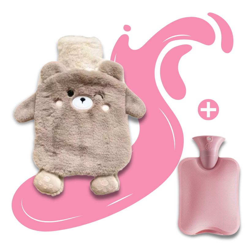 Bouillotte peluche à eau 750 ml | 4h de chaleur, animaux Kawaii - Miss Bouillotte
