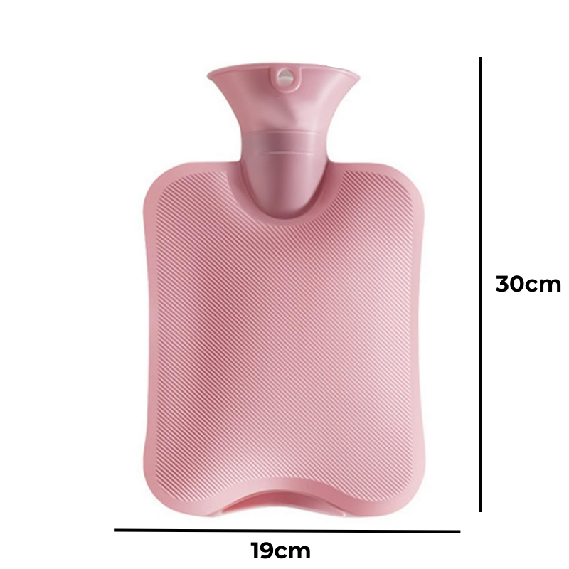 Bouillotte à eau 2L | 6h de chaleur, housse en fourrure grise ou rose - Miss Bouillotte