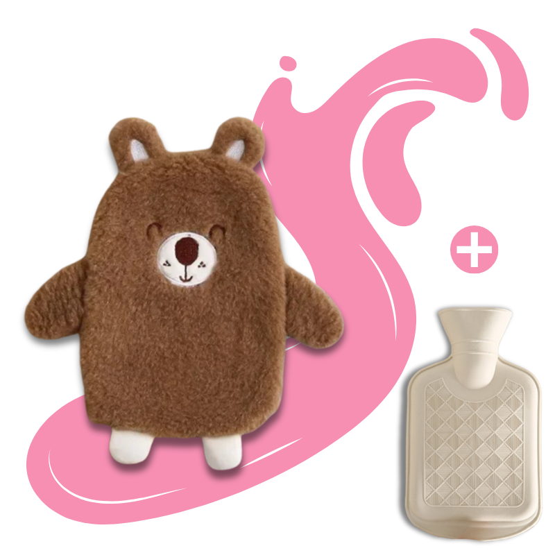 Bouillotte peluche à eau 350 ml | 3 h de chaleur, animaux Kawaii - Miss Bouillotte