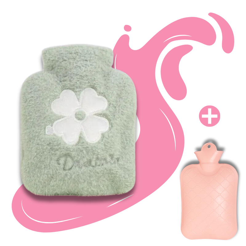 Bouillotte à eau 500 ml | 4h de chaleur, motif fleur - Miss Bouillotte