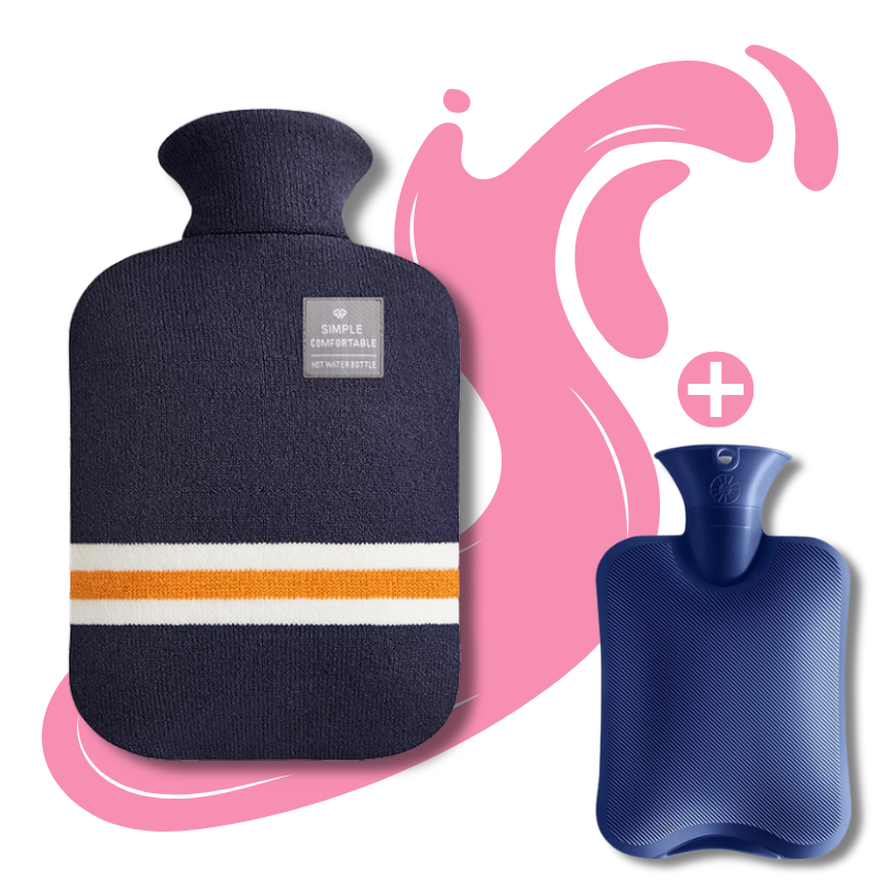 Bouillotte à eau 2L | 6h de chaleur, housse style pullover - Miss Bouillotte