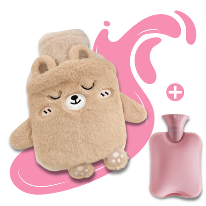 Bouillotte peluche à eau 750 ml | 4h de chaleur, animaux Kawaii - Miss Bouillotte