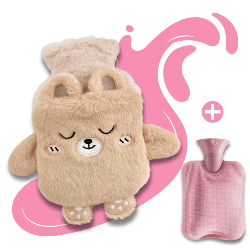 Bouillotte peluche à eau 750 ml | 4h de chaleur, animaux Kawaii - Miss Bouillotte