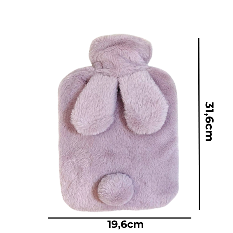 Bouillotte à eau lapinou 2L | 6h de chaleur, housse oreilles de lapin - Miss Bouillotte