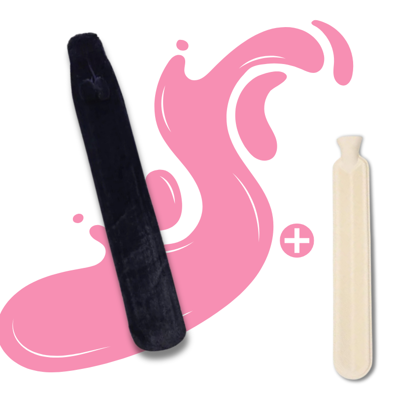 Bouillotte longue à eau 1L | 6h de chaleur enveloppante, housse douce avec pompon - Miss Bouillotte