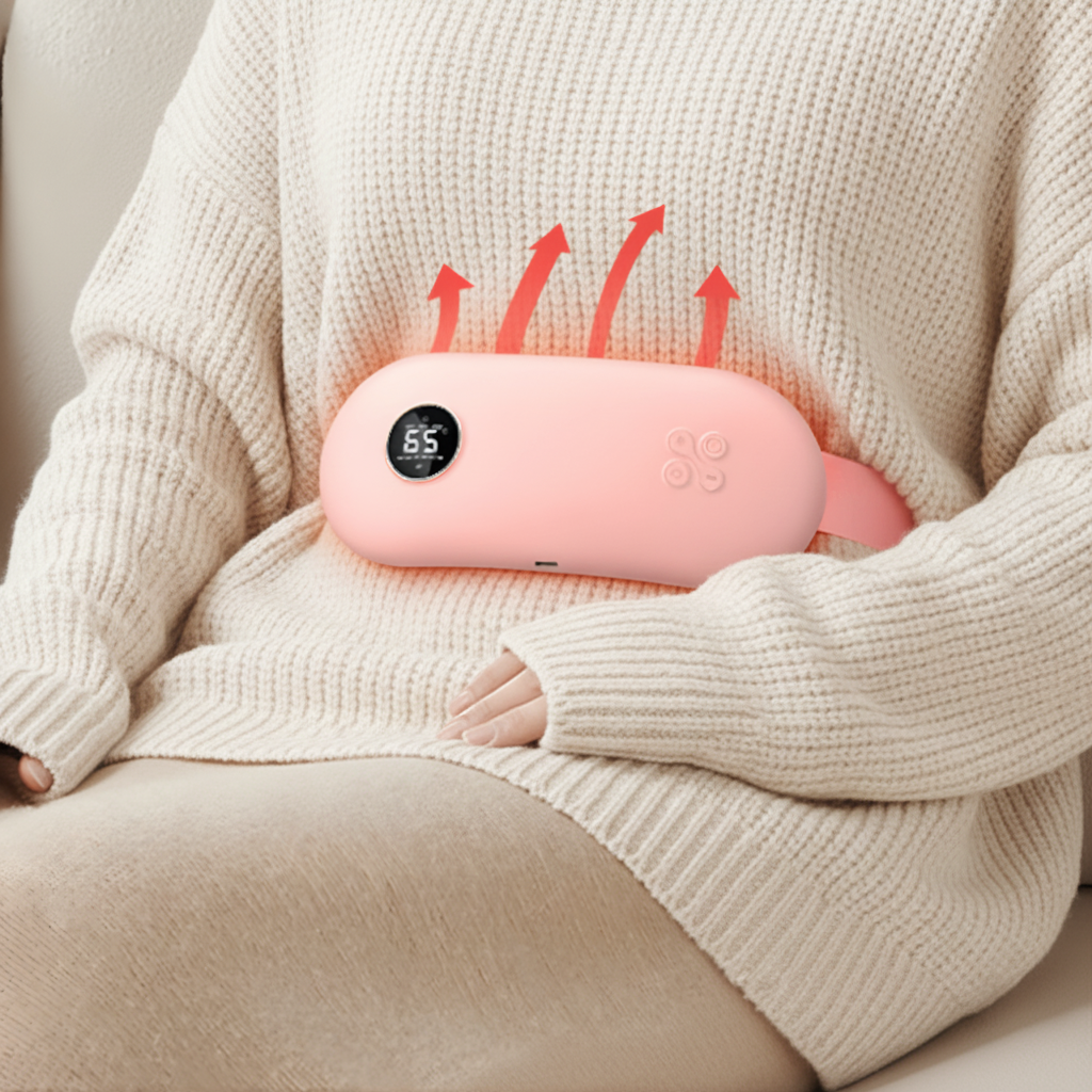 Bouillotte Électrique Ceinture | 3h d'Autonomie, 6 Niveaux de Température (40 – 65°C), 6 Modes de Vibration, Rechargeable USB-C | Miss Bouillotte