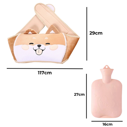 Bouillotte ceinture à eau 1L | 6h de chaleur, Shiba Inu Kawaii - Miss Bouillotte