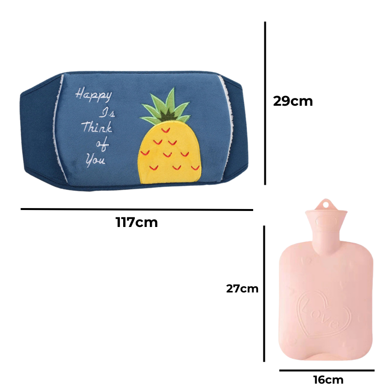 Bouillotte ceinture à eau 1L | 6h de chaleur, Dessin fruits et légumes - Miss Bouillotte