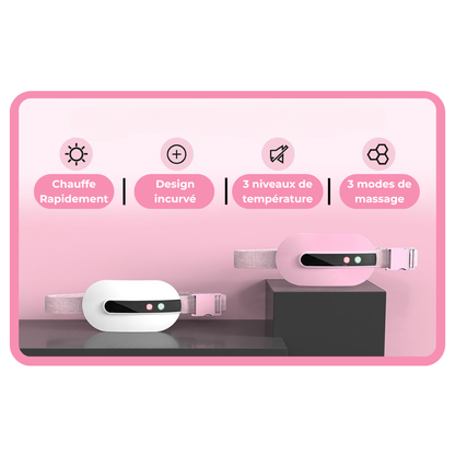 Bouillotte Électrique Ceinture Chauffante | 2h à 5h d'Autonomie, 3 niveaux de températures (40 à 50°C), 3 modes massage vibrant, ultra-légère, Rechargeable USB-C | Miss Bouillotte